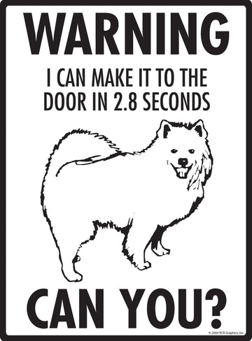 American Eskimo Dog! Make It To Fence or Door Aluminum Sign - 9x12 Inch, Weatherproof, Yard - 0