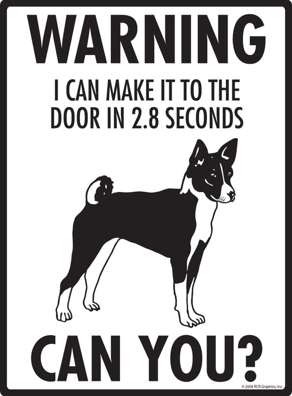 Basenji Make It To Fence or Door Signs (9" x 12")