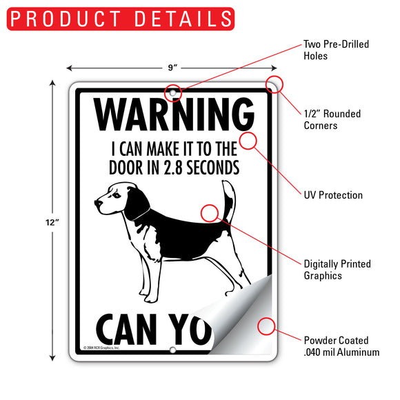 Beagle! Make It To Fence or Door Signs (9" x 12")