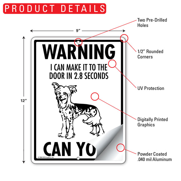 Chinese Crested! Make It To Fence Signs (9" x 12")