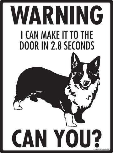Corgi! Make It To Fence or Door Aluminum Sign - 9x12 Inch, Weatherproof, Yard - 0