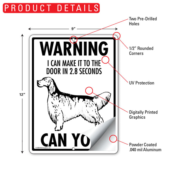 English Setter! Make It To Fence or Door Signs (9" x 12")