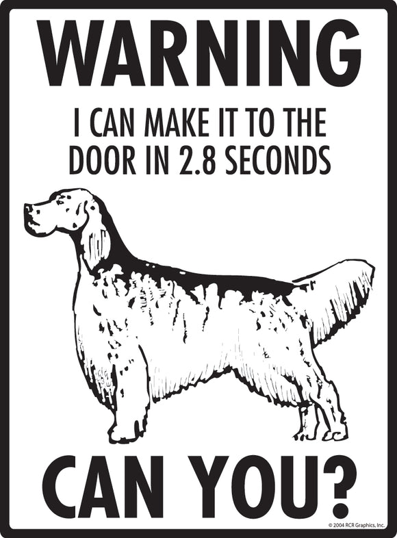 English Setter! Make It To Fence or Door Signs (9" x 12")