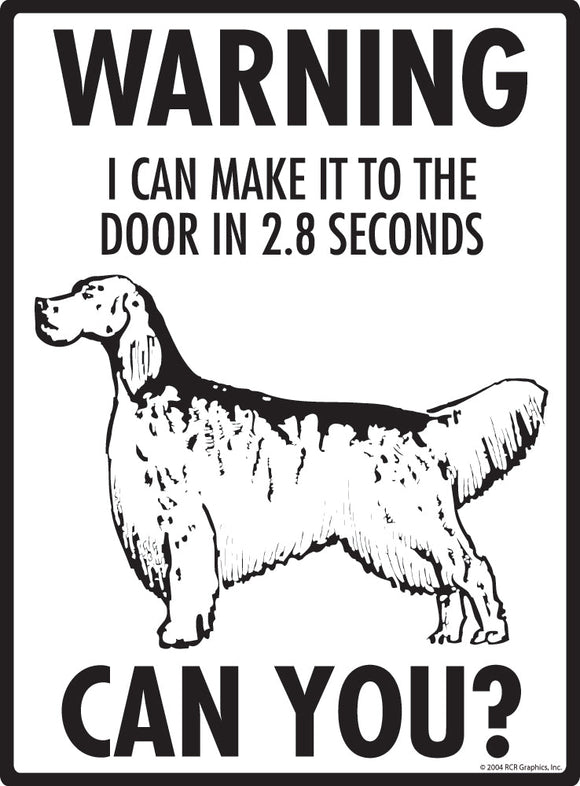 English Setter Make It To Fence or Door Signs (9" x 12")