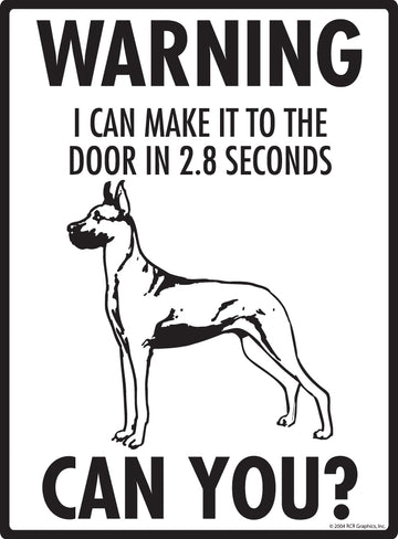 Great Dane Cropped Ears! Make It To Fence or Door Aluminum Sign - 9x12 Inch, Weatherproof Yard - 0