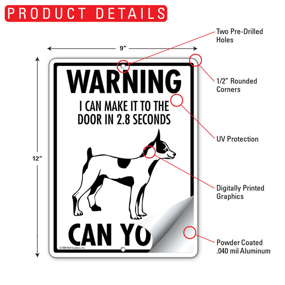 Rat Terrier! Make It To Fence or Door Signs (9" x 12")