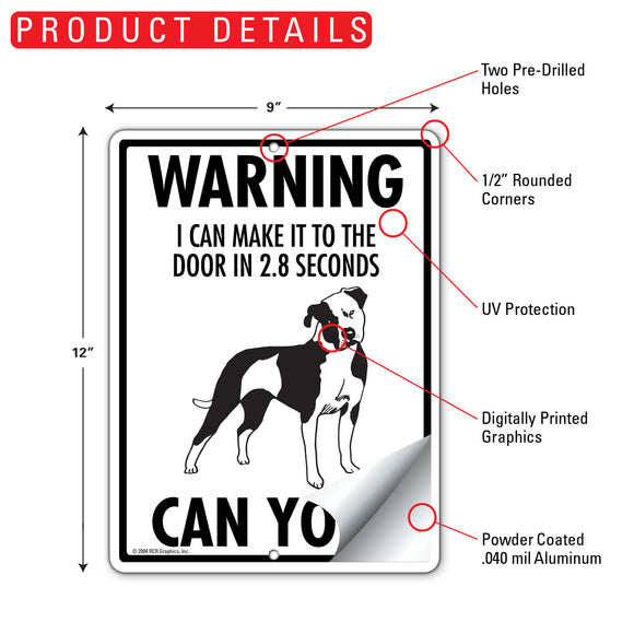 American Bulldog! Make It To Fence or Door Signs (9" x 12")