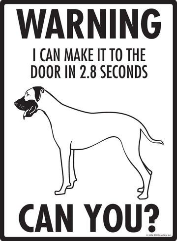 Great Dane Natural Ears! Make It To Fence or Door Aluminum Sign - 9x12 Inch, Weatherproof Yard - 0