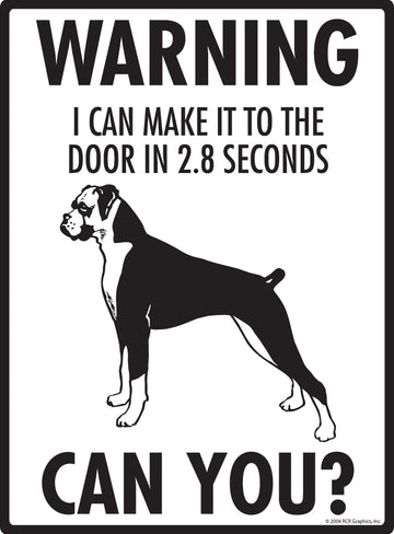 Boxer (Natural Ears)! Make It To Fence or Door Aluminum Sign - 9x12 Inch, Weatherproof, Yard - 0