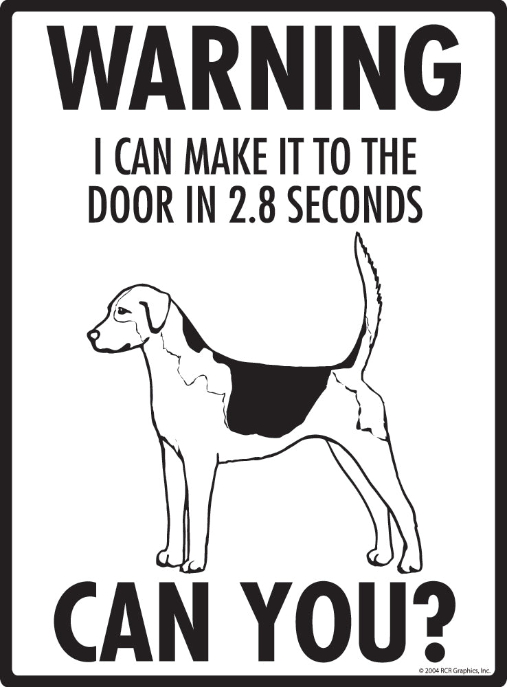 English Foxhound Make It To Fence or Door Signs (9" x 12")