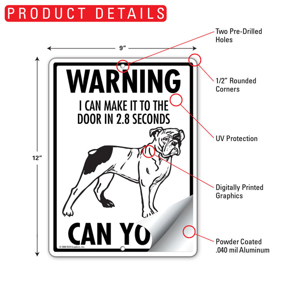 Olde English Bulldogge! Make It To Fence or Door Signs (9" x 12")
