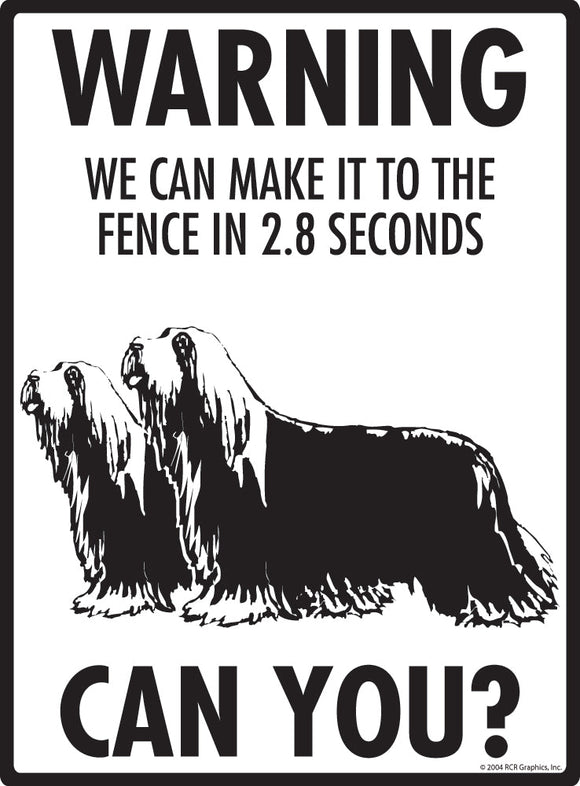 Bearded Collie Make It To Fence or Door Signs (9" x 12")
