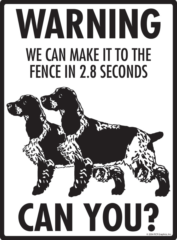 English Cocker Spaniel Make It To Fence or Door Signs (9" x 12")