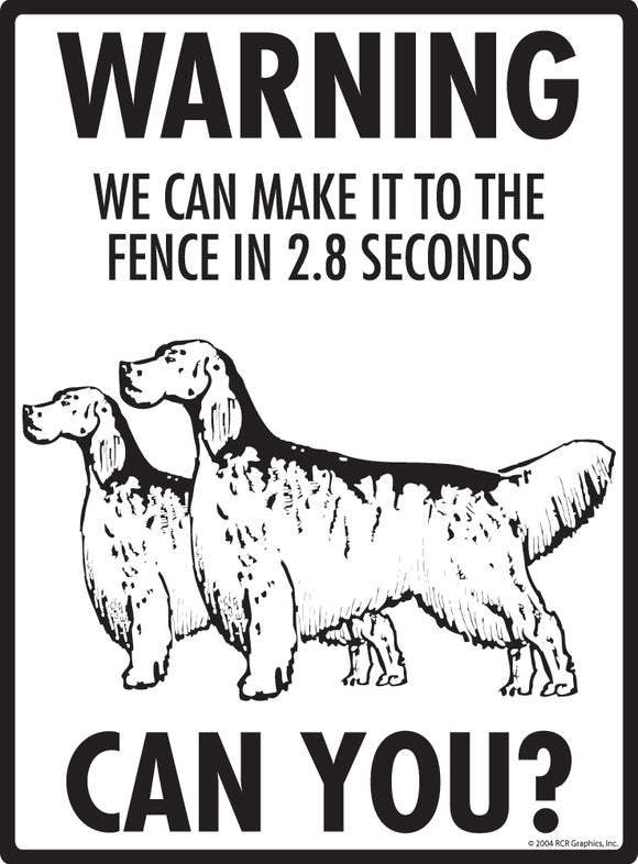 English Setter! Make It To Fence or Door Signs (9" x 12")