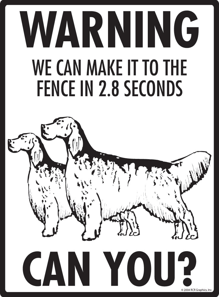 English Setter Make It To Fence or Door Signs (9" x 12")