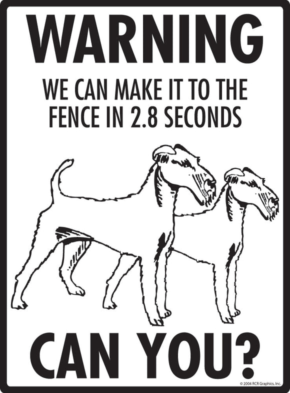Irish Terrier Make It To Fence or Door Signs (9" x 12")