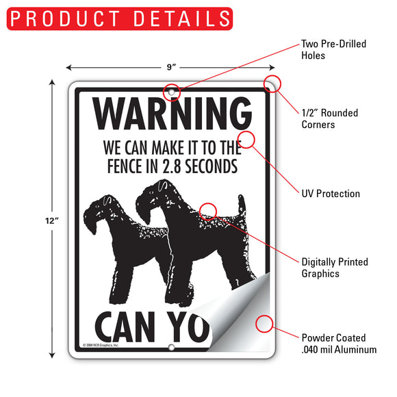 Kerry Blue Terrier! Make It To Fence or Door Signs (9" x 12")