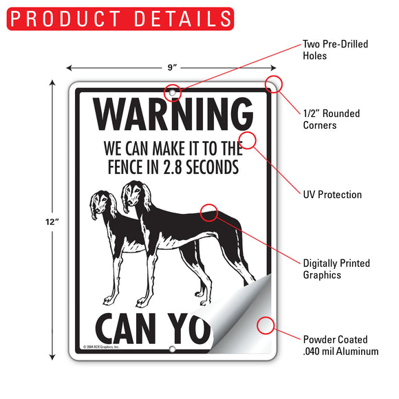 Saluki! Make It To Fence or Door Signs (9" x 12")