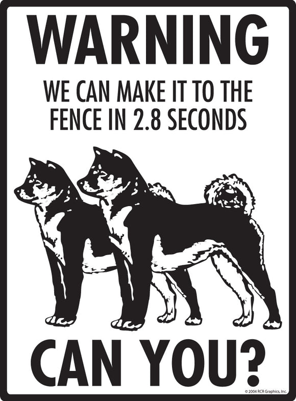 Shiba Inu Make It To Fence or Door Signs (9" x 12")