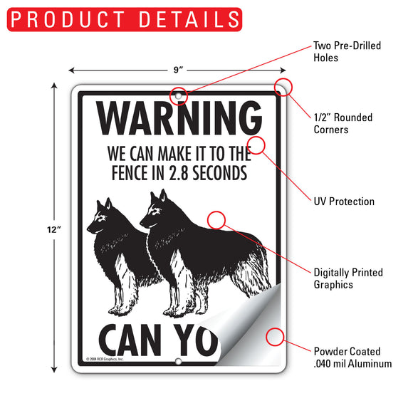 Belgian Tervuren! Make It To Fence or Door Signs (9" x 12")