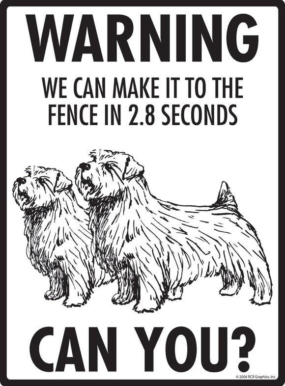 Norfolk Terrier Make It To Fence or Door Signs (9" x 12")