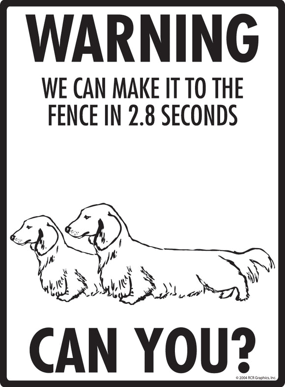 Dachshund (Long Hair)! Make It To Fence or Door Signs (9" x 12")