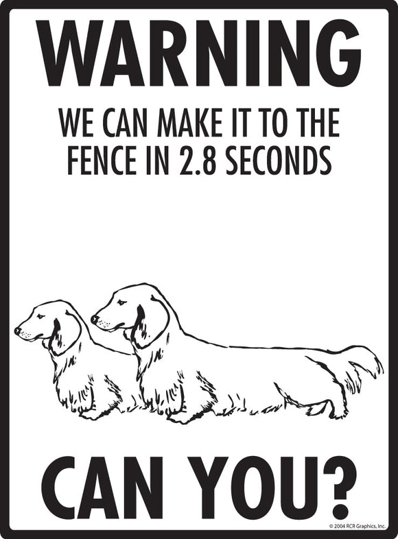 Dachshund (Long Hair) Make It To Fence or Door Signs (9" x 12")
