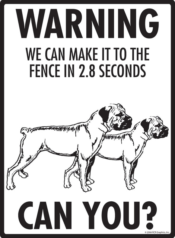 Boerboel Make It To Fence or Door Signs (9" x 12")