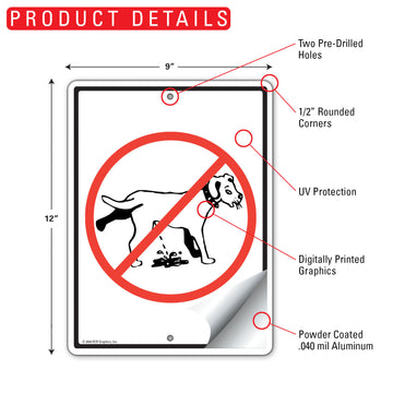 No Dog Peeing Aluminum Sign - 9x12 Inch, Weatherproof Lawn - 0