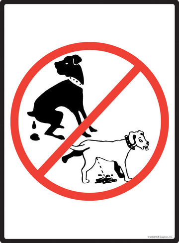 No Dog Pooping and Peeing Exterior Aluminum Dog Pooping Sign
