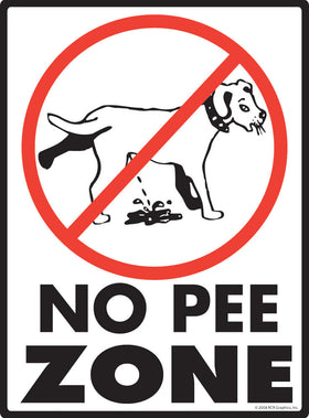 No Dog Pee Zone Exterior Dog Pooping Aluminum Sign