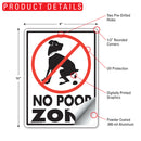 No Dog Poop Zone Aluminum Sign (9" x 12")-2