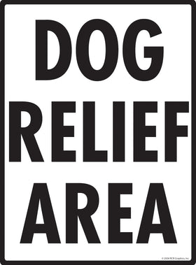 Dog Relief Area Exterior Aluminum Dog Pooping Sign
