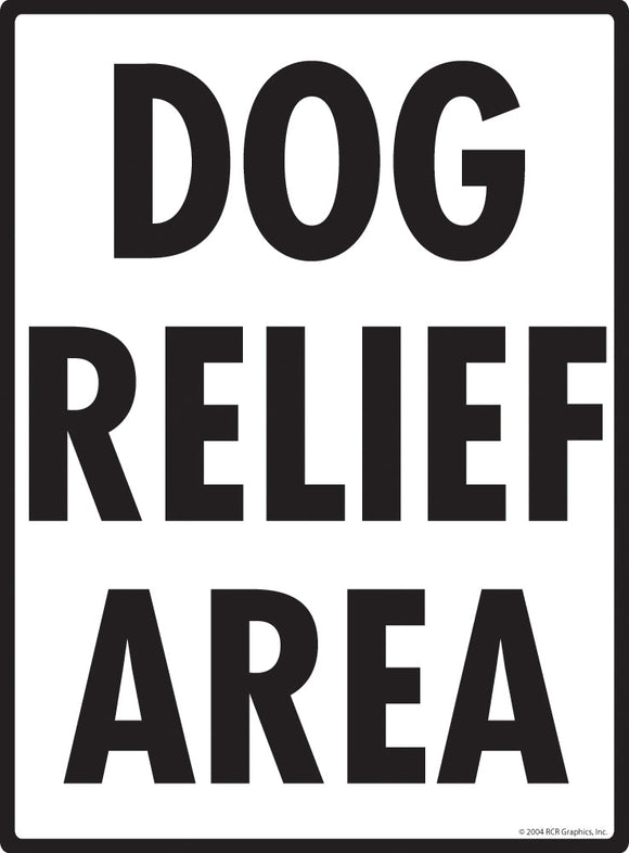 Dog Relief Area Exterior Aluminum Dog Pooping Sign