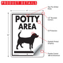 Potty Area With Dog Standing and Right Arrow Sign (9" x 12")-2
