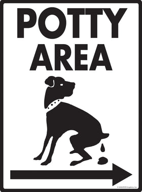 Potty Area with Dog Pooping Sign