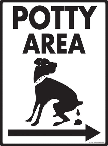 Potty Area with Dog Pooping Sign