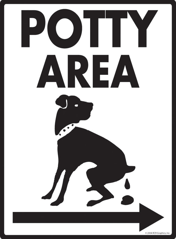 Potty Area with Dog Pooping Sign