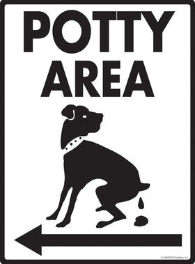 Potty Area with Dog Pooping Sign