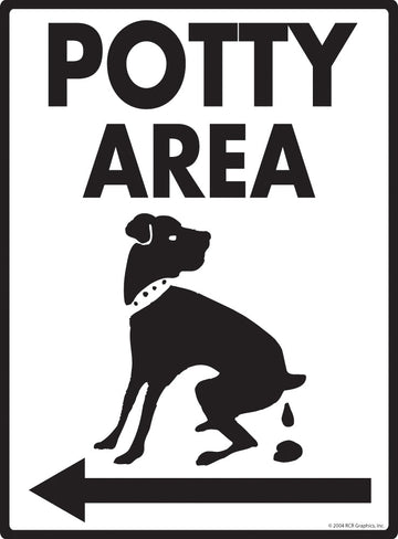 Potty Area with Dog Pooping Sign