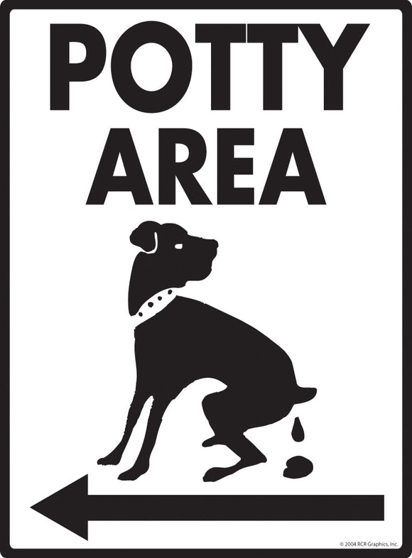 Potty Area with Dog Pooping Sign