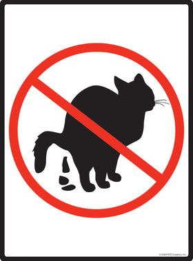 No Cat Pooping Sign