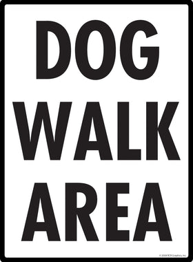 Dog Walk Area Sign Exterior Aluminum Dog Potty Area Sign