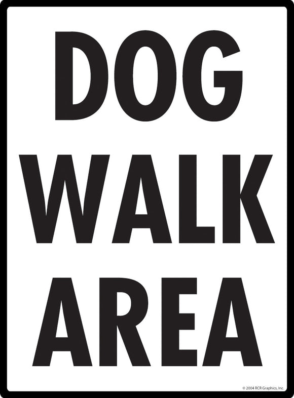 Dog Walk Area Sign Exterior Aluminum Dog Potty Area Sign