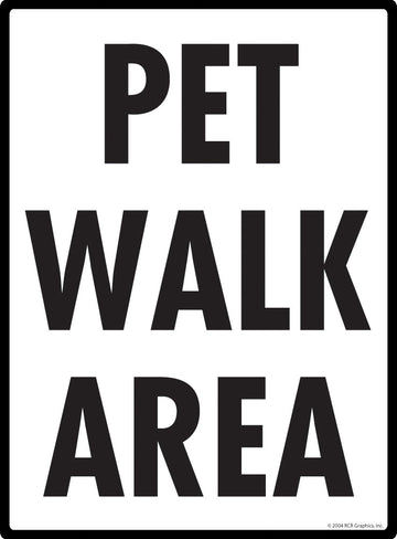Pet Walk Area Exterior Aluminum Dog Pooping Sign