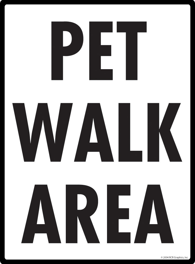 Pet Walk Area Exterior Aluminum Dog Pooping Sign