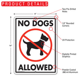 No Dogs Allowed Sign (9" x 12") - 0