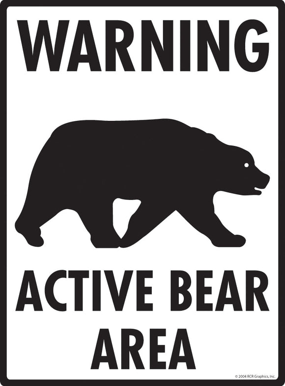 Warning - Active Bear Area Sign