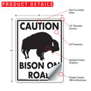 Caution - Bison On Road Sign (9" x 12")-2
