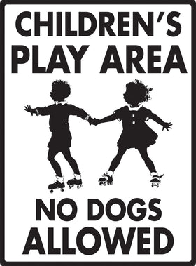 Children's Play Area - No Dogs Allowed Exterior Aluminum Sign